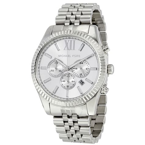 silver michael kors watch white face|silver Michael Kors Watch men.